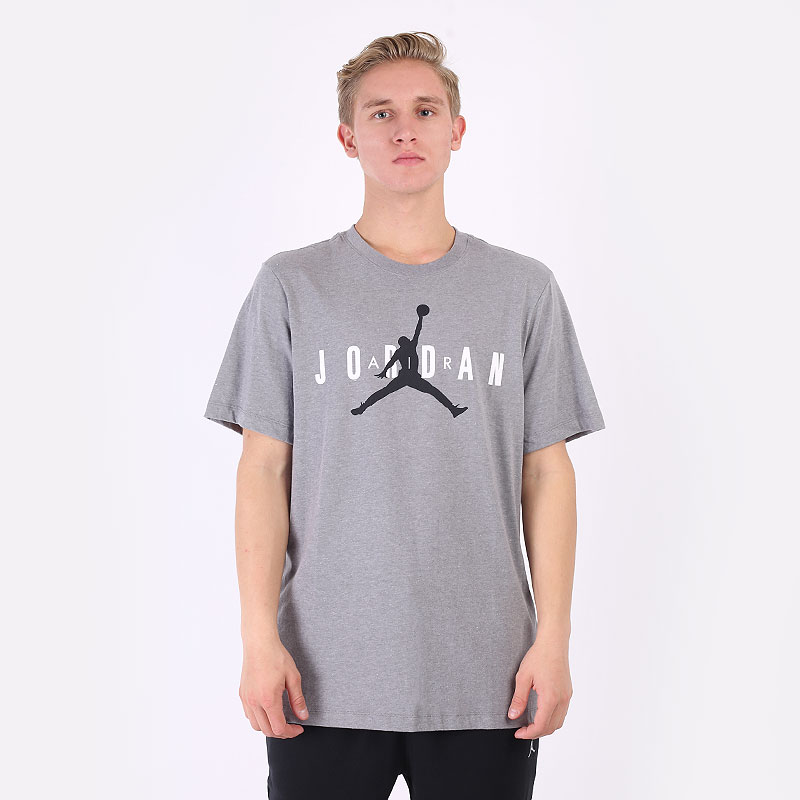 мужская серая футболка Jordan Air Wordmark Tee CK4212-092 - цена, описание, фото 3
